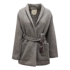 Abrigo Acolchado de Mezcla de Mohair