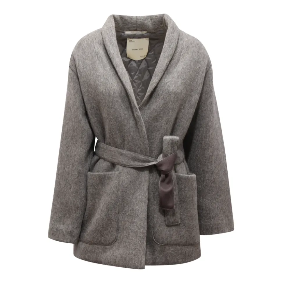 Abrigo Acolchado de Mezcla de Mohair