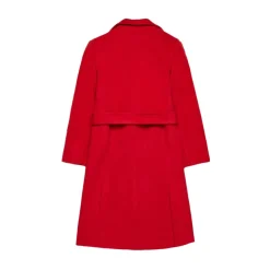Abrigo Rojo de Lana de Doble Botonadura