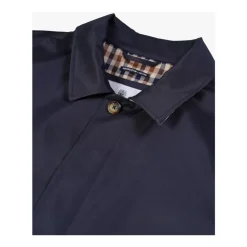 Abrigo Trench Azul Hombre