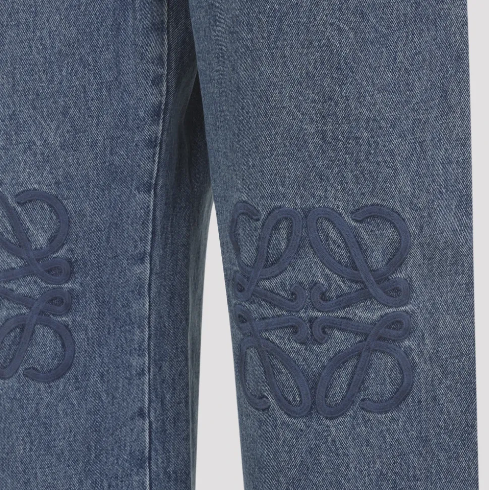 Anagram Baggy Mid Blue Jeans de Algodón