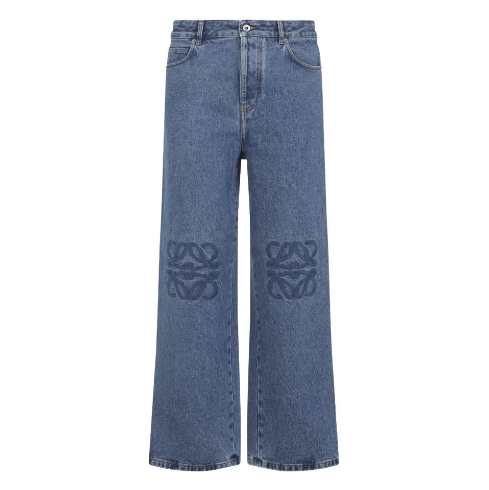 Anagram Baggy Mid Blue Jeans de Algodón