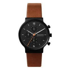 Ancher Cronógrafo Reloj de Cuero
