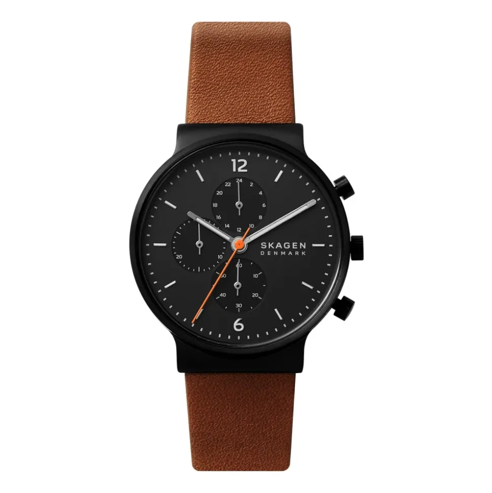 Ancher Cronógrafo Reloj de Cuero
