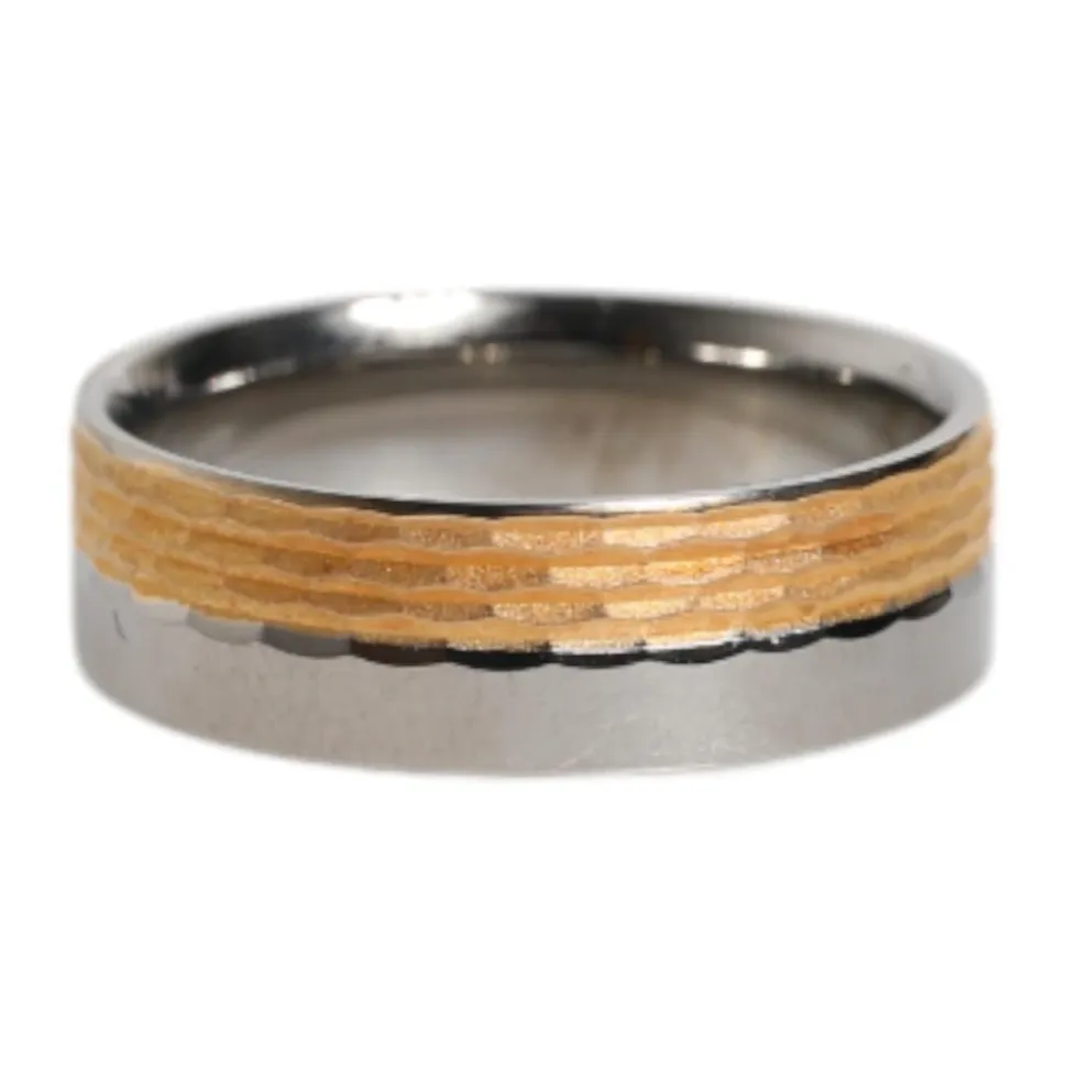 Anillo Bicolor Texturizado