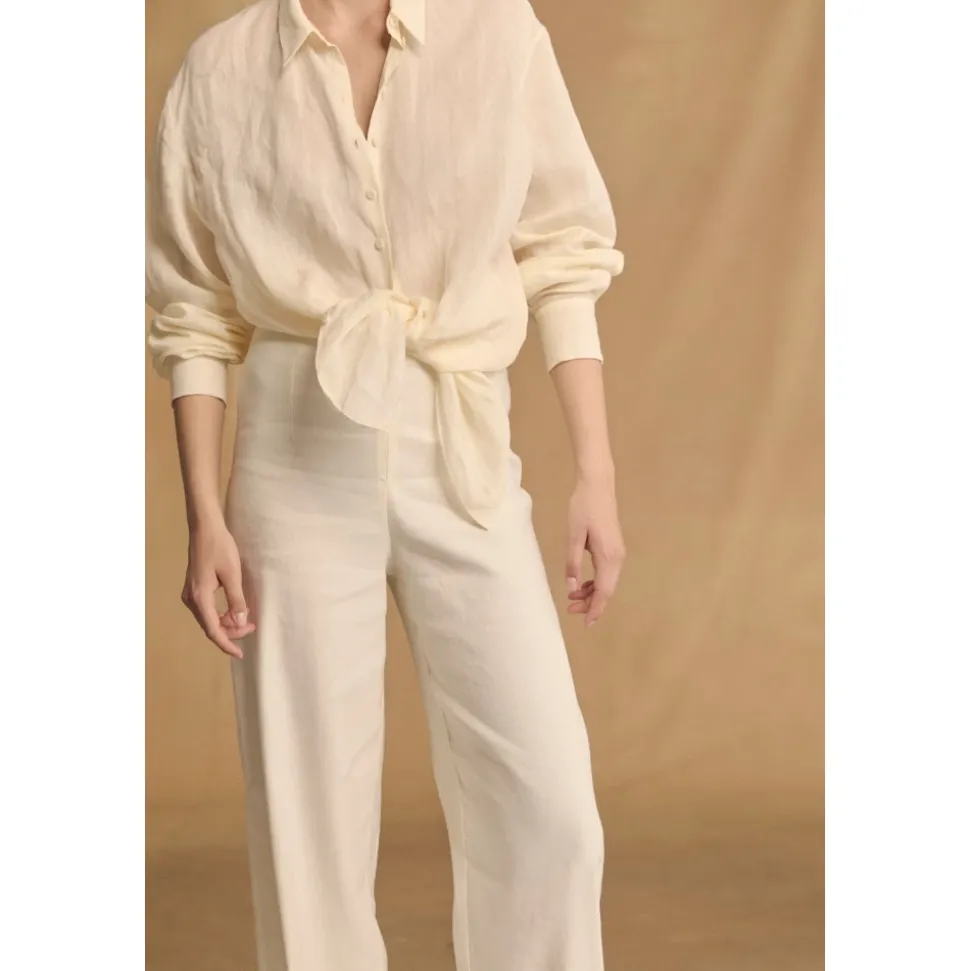 Asa, pantalon marfil-