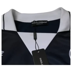 Azul Blanco Milano Camiseta de Manga Larga de Jersey