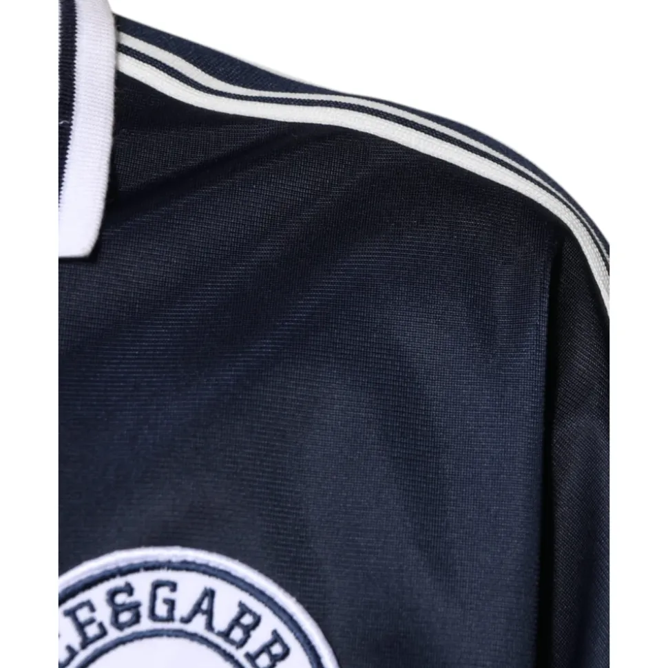 Azul Blanco Milano Camiseta de Manga Larga de Jersey