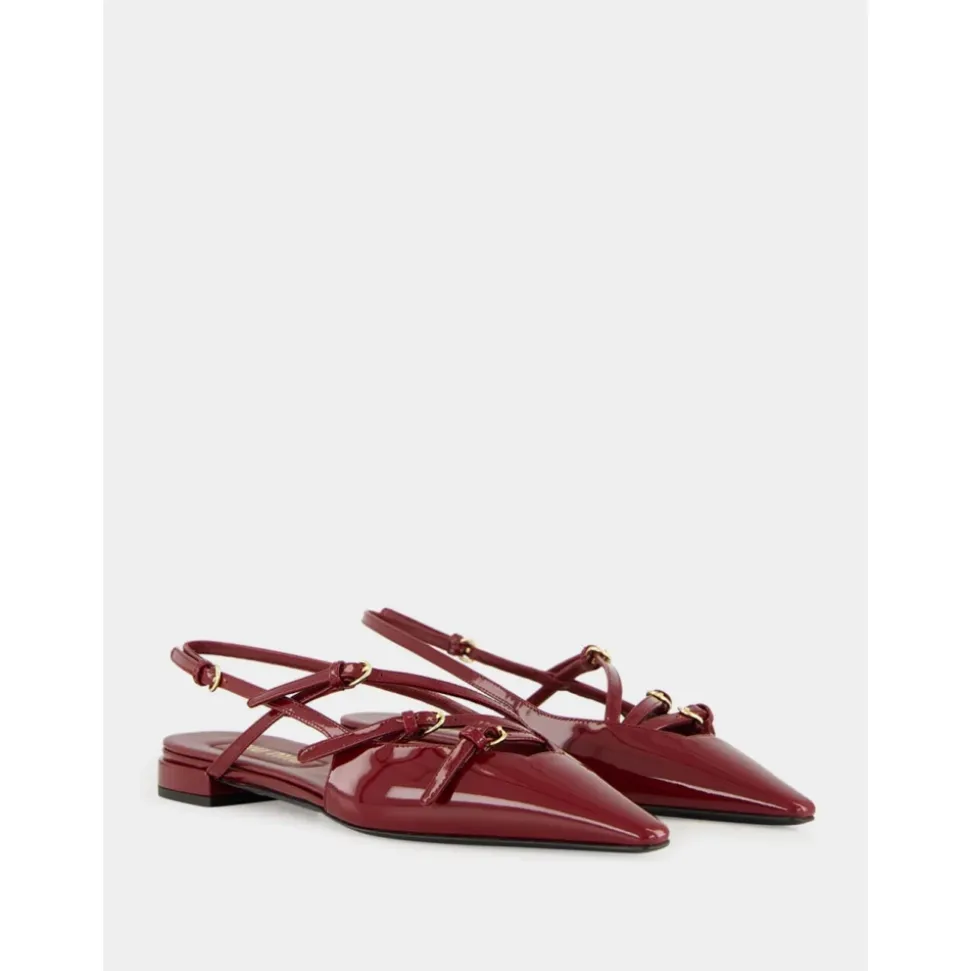 Bailarinas slingback de charol con hebillas