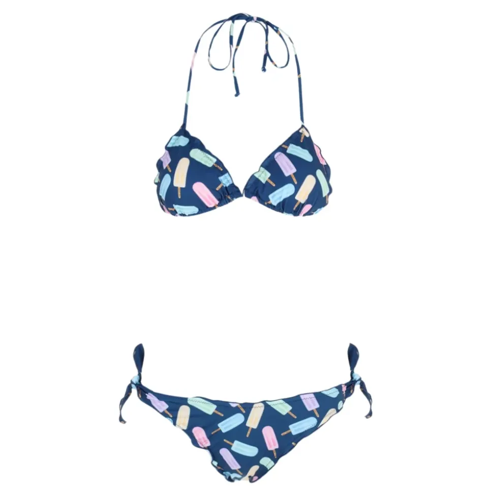 Bikini Azul Lollipop con Volantes