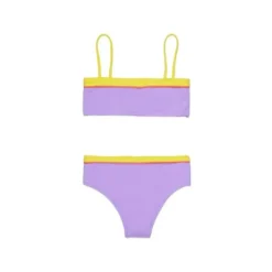 Bikini de nailon con ribetes de bloques de color