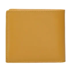 Billetera de Cuero Amarillo Oscuro con Logo T