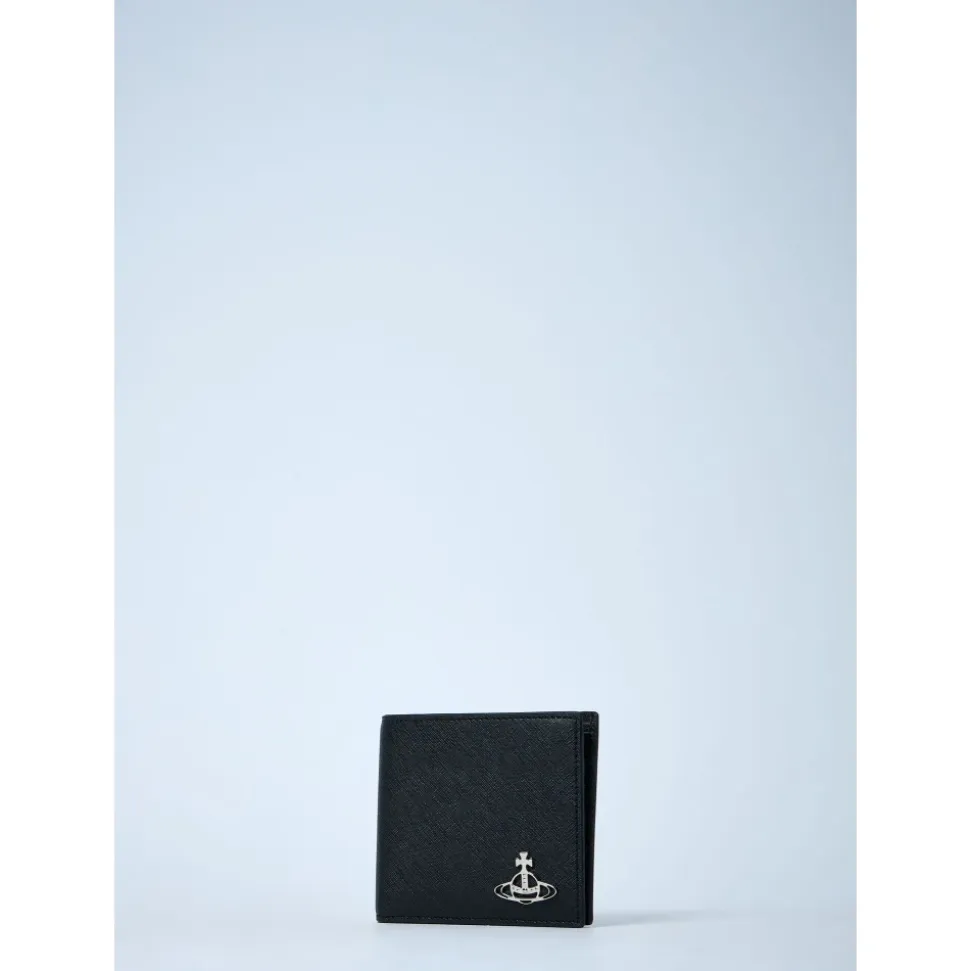 Billetera de Cuero con Motivo de Logo