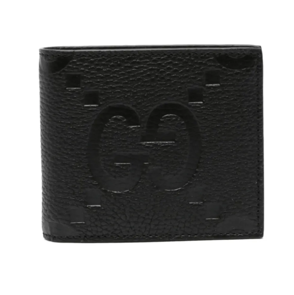Billetera de Cuero Granulado con Logo en Relieve