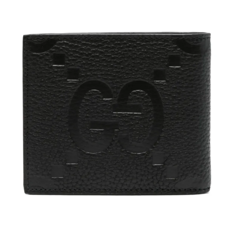 Billetera de Cuero Granulado con Logo en Relieve