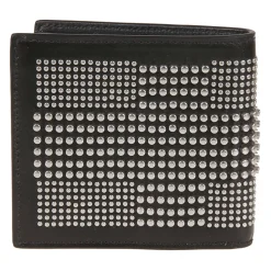 Billetera de Cuero Negro con Detalle de Tachuelas