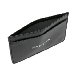 Billetera de Piel de Oveja Negra con Ranuras para Tarjetas