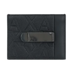 Billetera negra para hombre con detalles geométricos