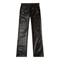 BLACK P-LAIN ECO LEATHER PANTS