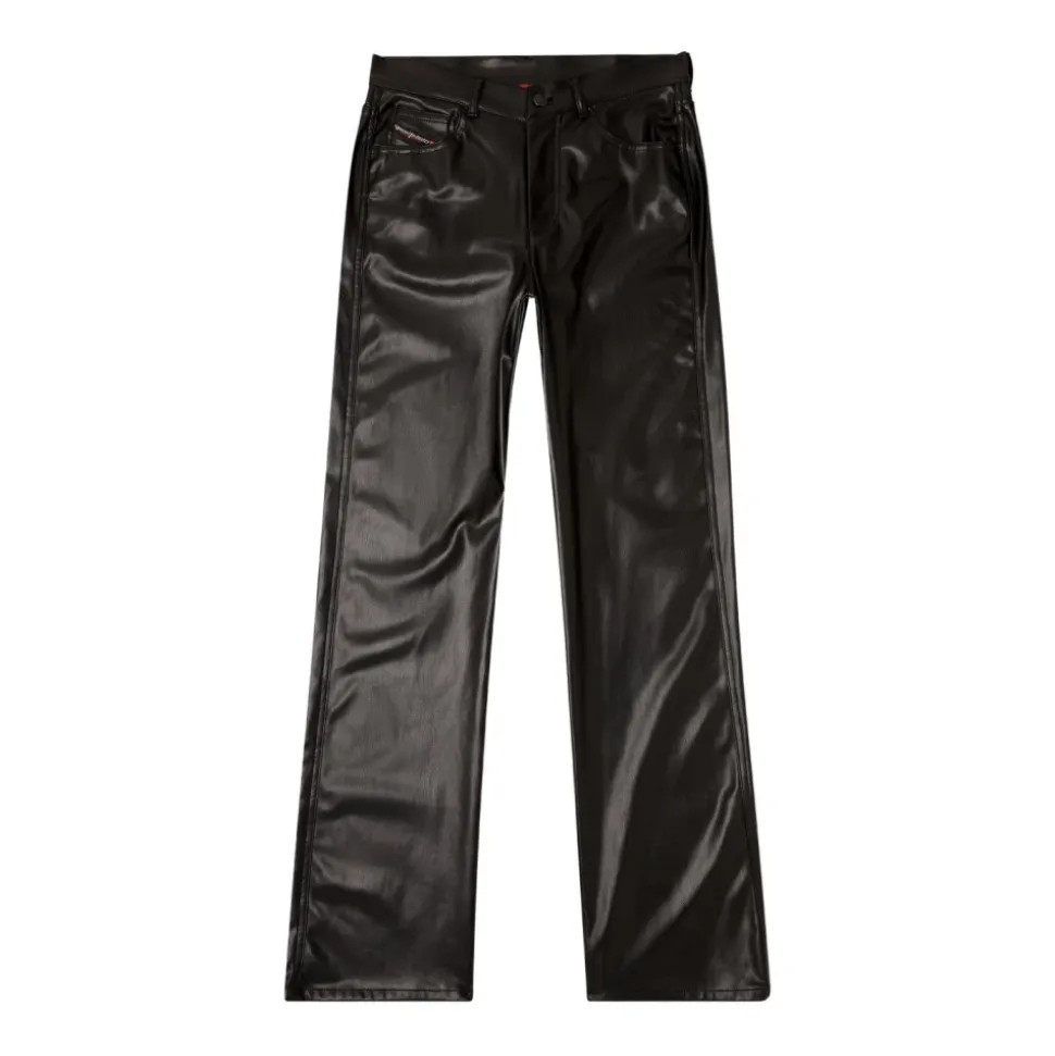 BLACK P-LAIN ECO LEATHER PANTS