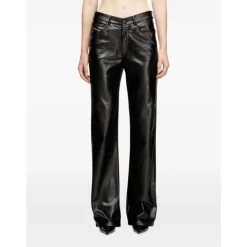 BLACK P-LAIN ECO LEATHER PANTS