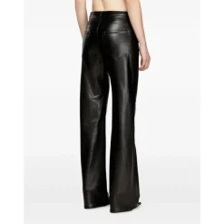 BLACK P-LAIN ECO LEATHER PANTS