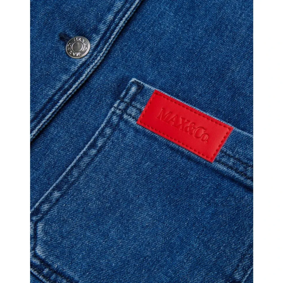 Blazer denim con logo