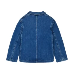 Blazer denim con logo
