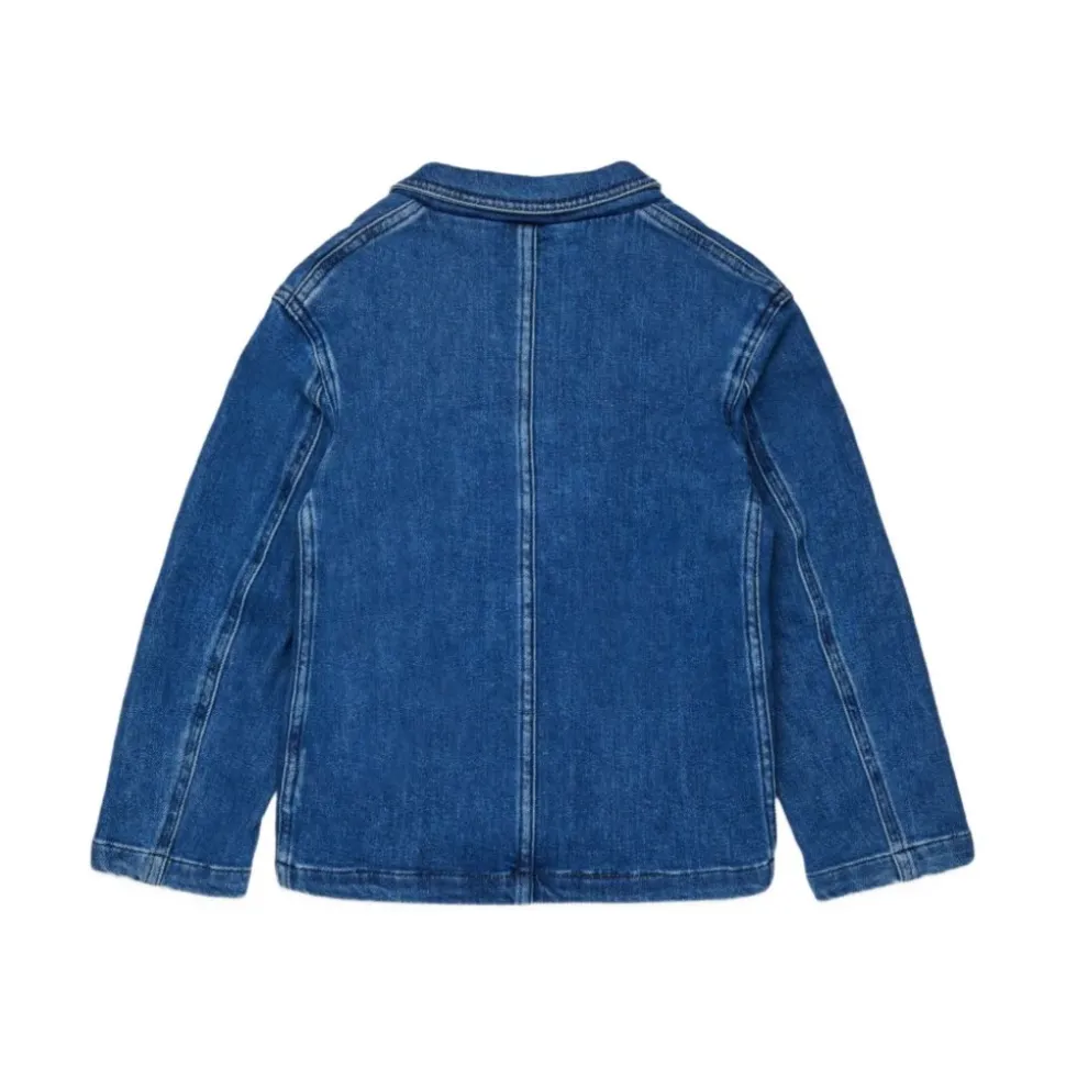 Blazer denim con logo