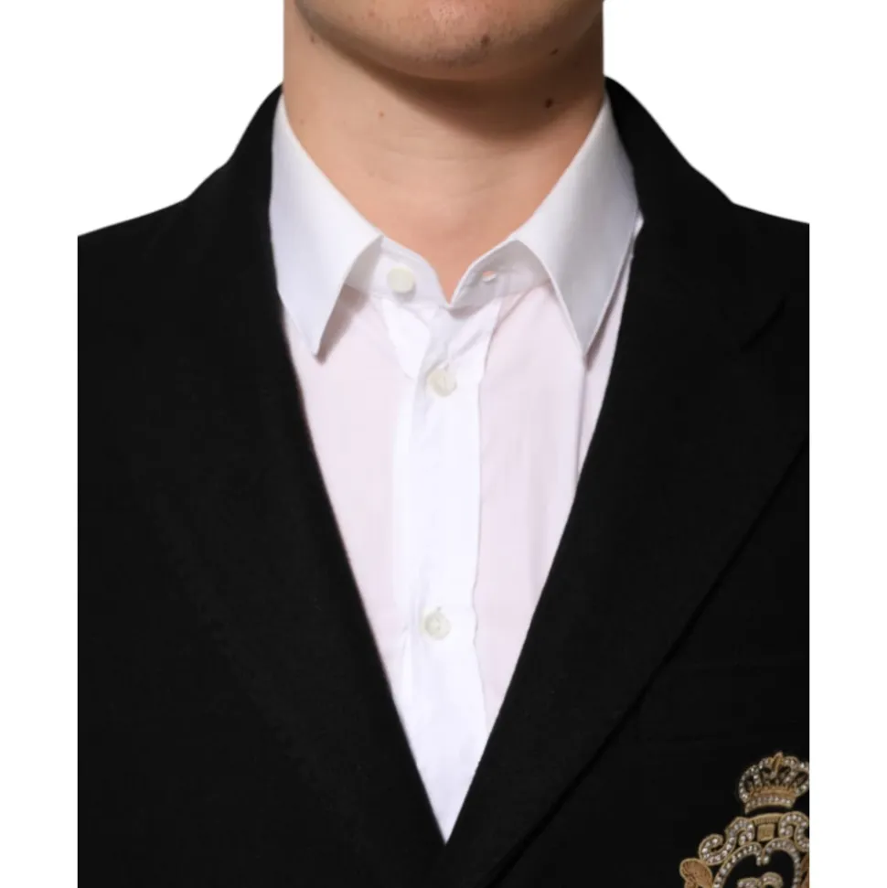 Blazer Single-Breasted con Parche Heráldico