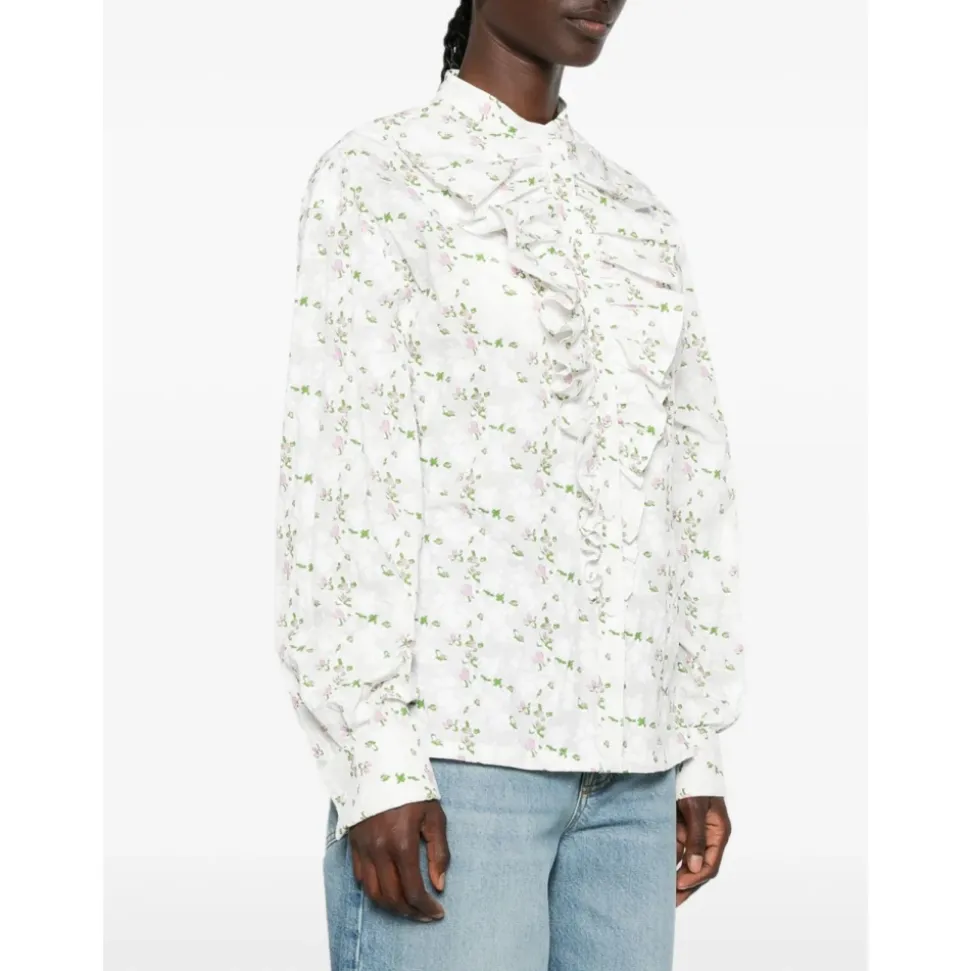Blusa con cuello volante