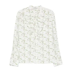 Blusa con cuello volante