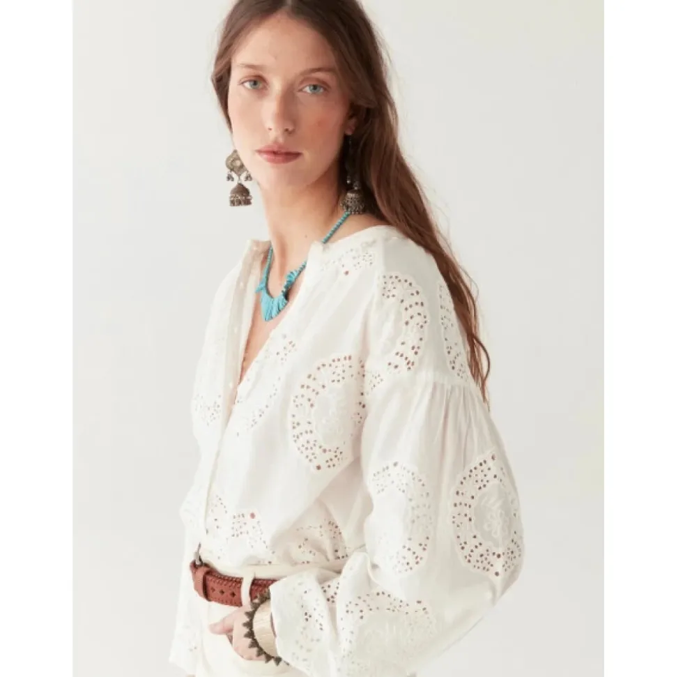 Blusa de Algodón Bordada