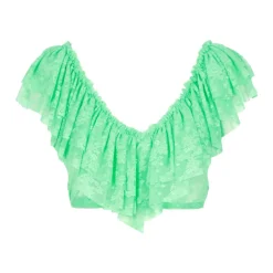 Blusa de Encaje con Cuello en V