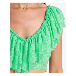 Blusa de Encaje con Cuello en V