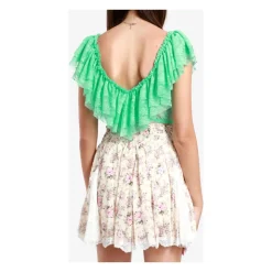 Blusa de Encaje con Cuello en V