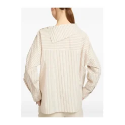 Blusa de Popelín con Cuello Asimétrico