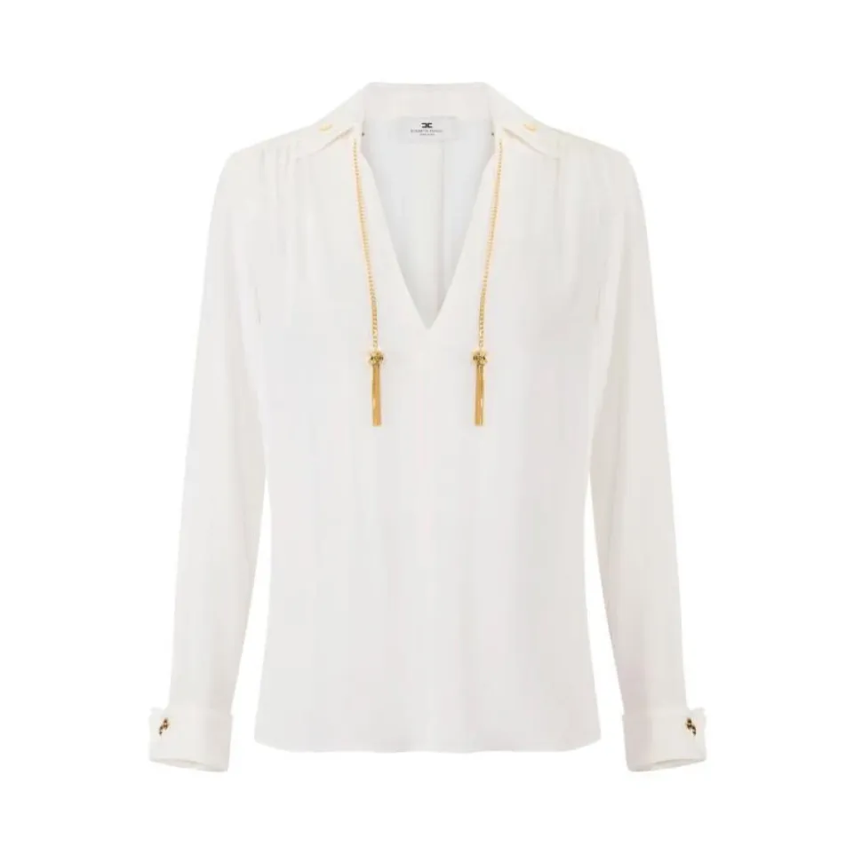 Blusa en Georgette con Detalles de Joyas