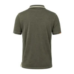 BOB polo manga corta verde militar con bordados airbrush dyed