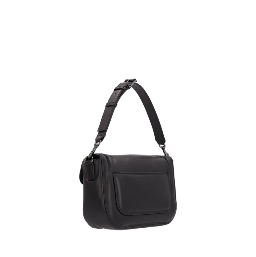 Bolso bandolera de cuero con logo V