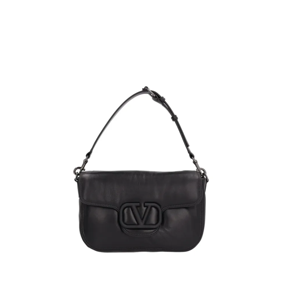 Bolso bandolera de cuero con logo V