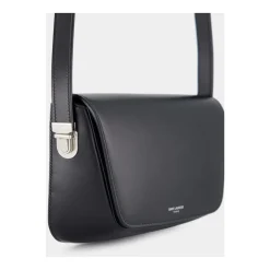 Bolso bandolera de cuero negro
