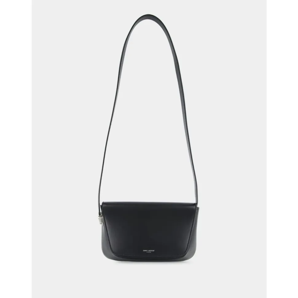 Bolso bandolera de cuero negro
