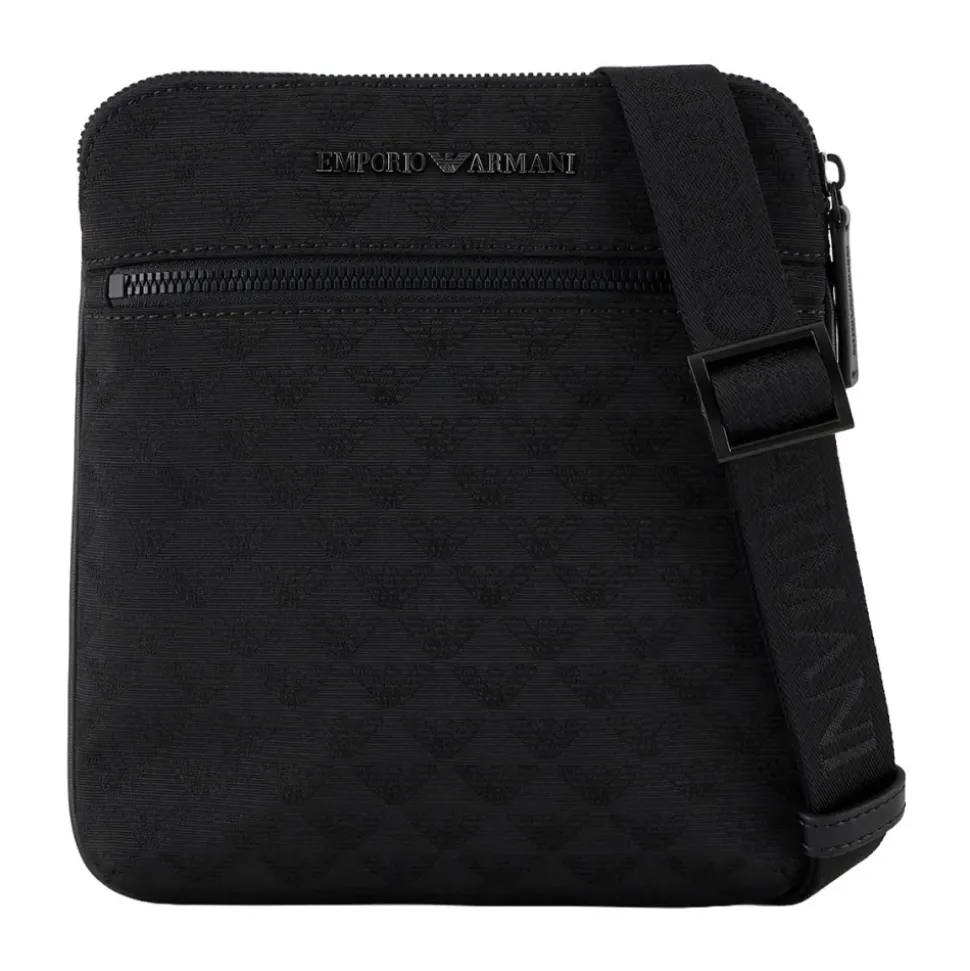 Bolso bandolera Jacquard Aquila con logo metálico