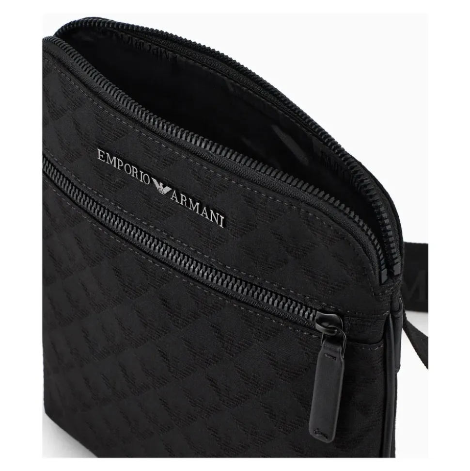 Bolso bandolera Jacquard Aquila con logo metálico