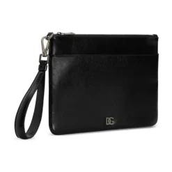Bolso Clutch de Cuero con Logotipo