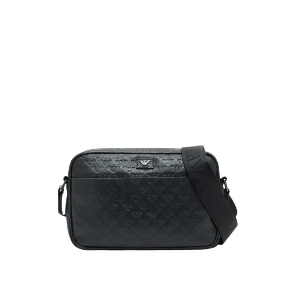 Bolso de hombro de piel con águila grabada integral