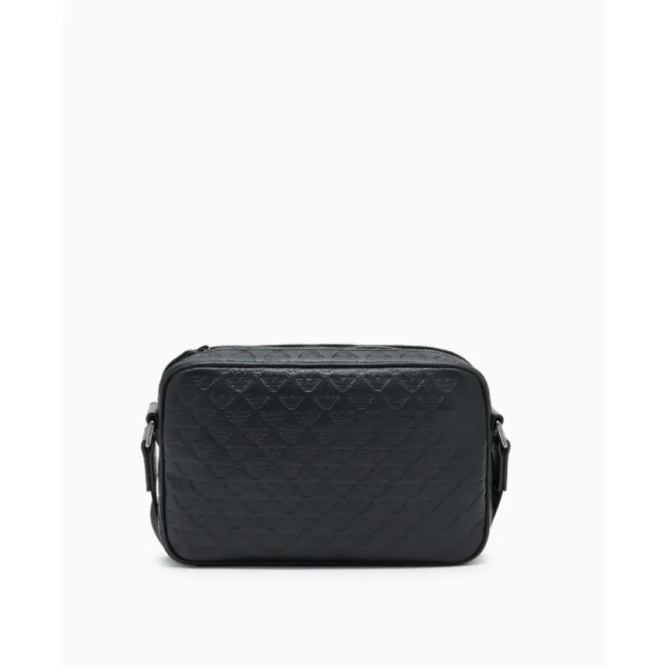 Bolso de hombro de piel con águila grabada integral