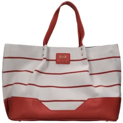 Bolso de Tela y Piel Sintética con Rayas