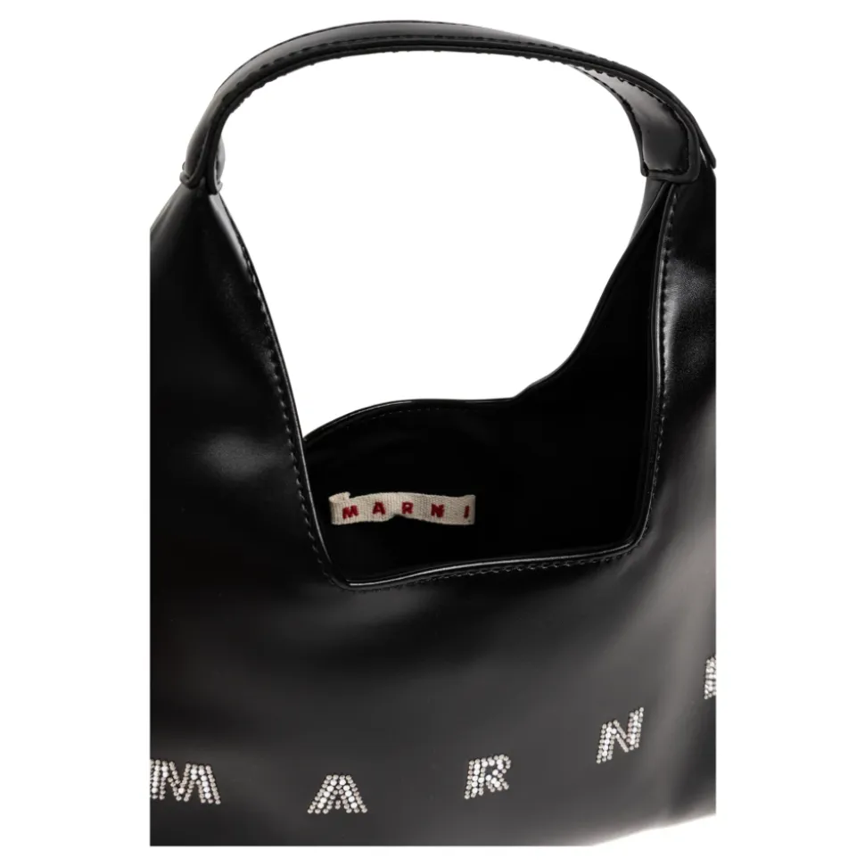 Bolso Tote con Logo y Adorno de Cristal